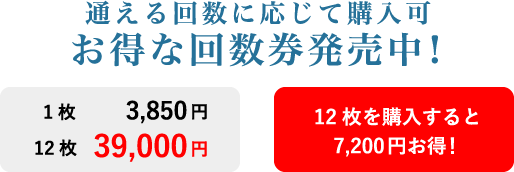 お得な回数券発売中！